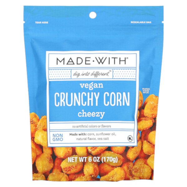 Vegan Crunchy Corn, Cheezy, 6 oz (170 g) Made With