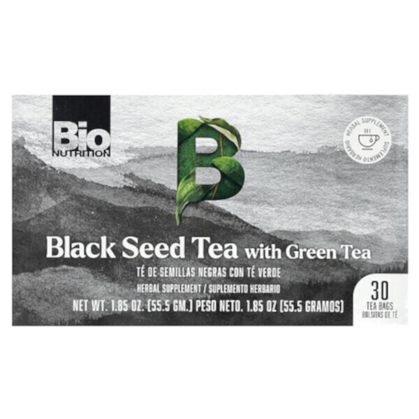 Black Seed Tea with Green Tea, 30 Tea Bags, 1.85 oz (55.5 g) Bio Nutrition