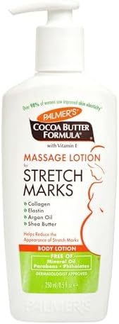 Palmer's Cocoa Butter Formula Massage Lotion for Stretch Marks, Pregnancy Skin Care, Belly Cream with Collagen, Elastin, Argan Oil and Shea Butter, 8.5 Ounces Palmer's