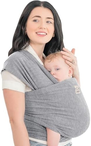 KeaBabies Baby Wrap Carrier - All in 1 Original Breathable Baby Sling, Lightweight,Hands Free Baby Carrier Sling, Baby Carrier Wrap, Baby Carriers for Newborn, Infant,Baby Wraps Carrier (Trendy Black) KeaBabies