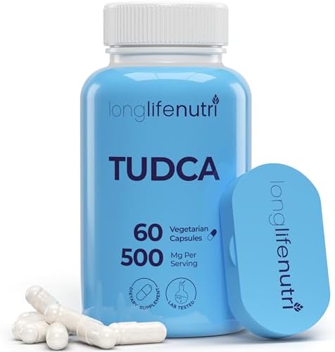 TUDCA - Tauroursodeoxycholic Acid Bile Salt, 500mg per Serving (Порция) & 60 Vegetarian Capsules (Вегетарианские капсулы), Formulated for Liver Wellness, Natural Ingredients, 30-Day Supply, Made in USA LongLifeNutri