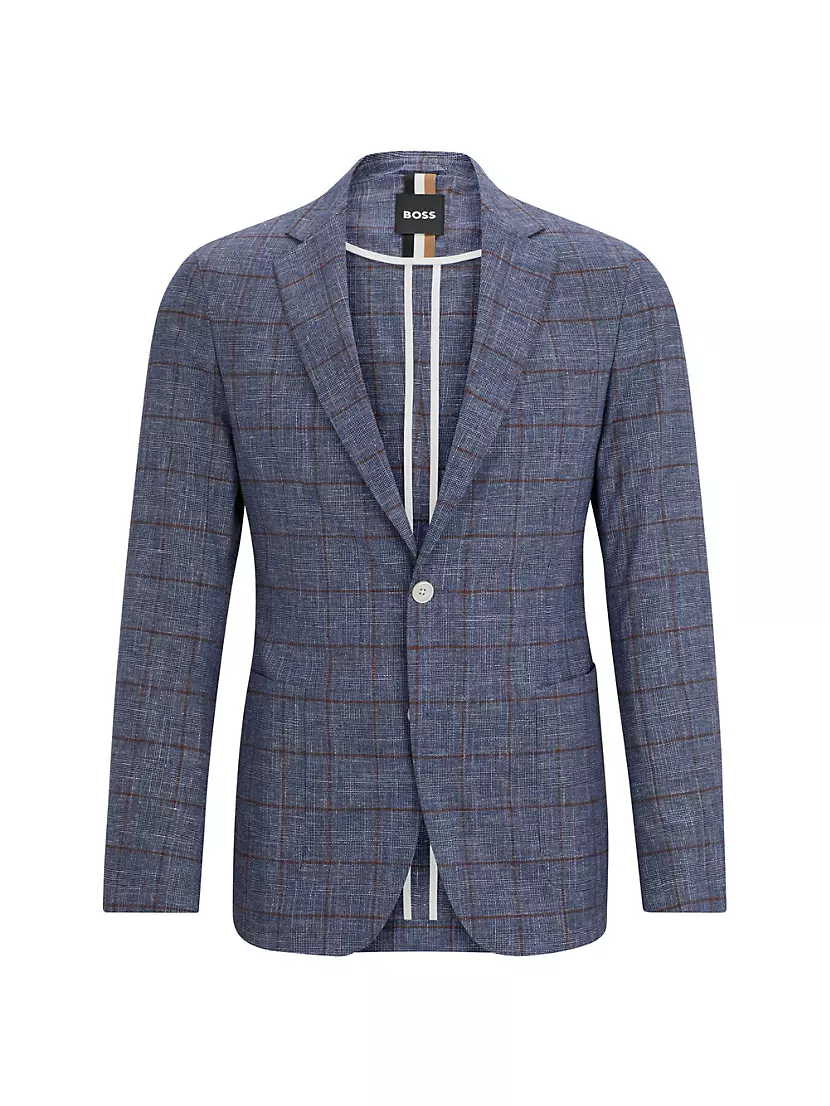 Мужской Блейзер BOSS Slim-Fit Micro-Patterned Jacket BOSS