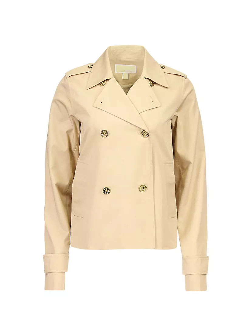 Женский Плащ и тренч MICHAEL Michael Kors Cropped Double-Breasted Trench Coat MICHAEL Michael Kors