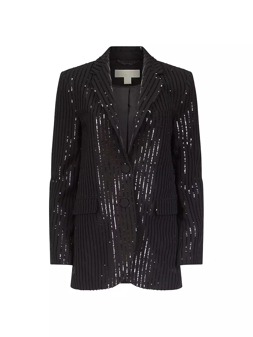 Женский Блейзер MICHAEL Michael Kors Sequin Pinstriped MICHAEL Michael Kors