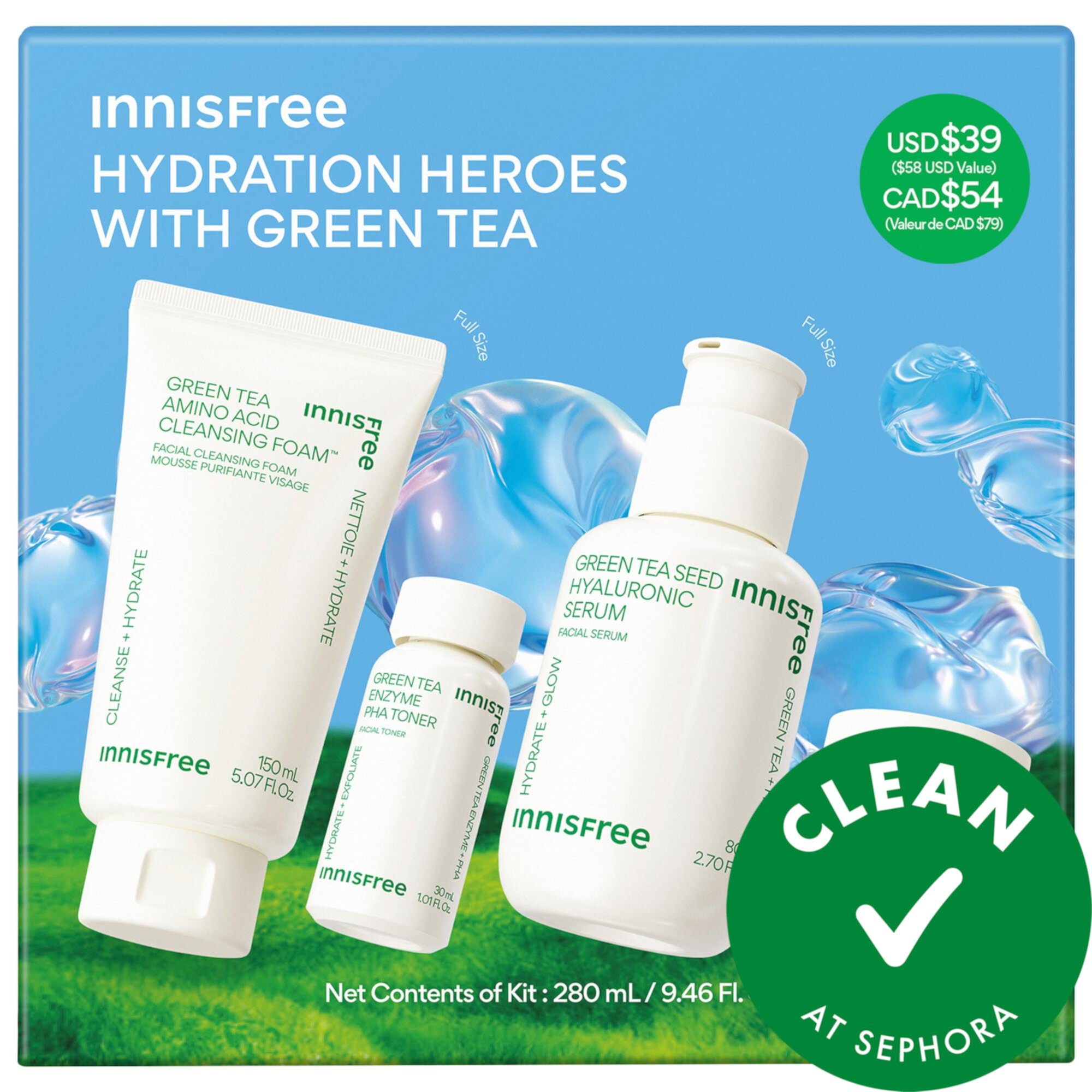 Green Tea Hydration Heroes with Hyaluronic Acid Innisfree