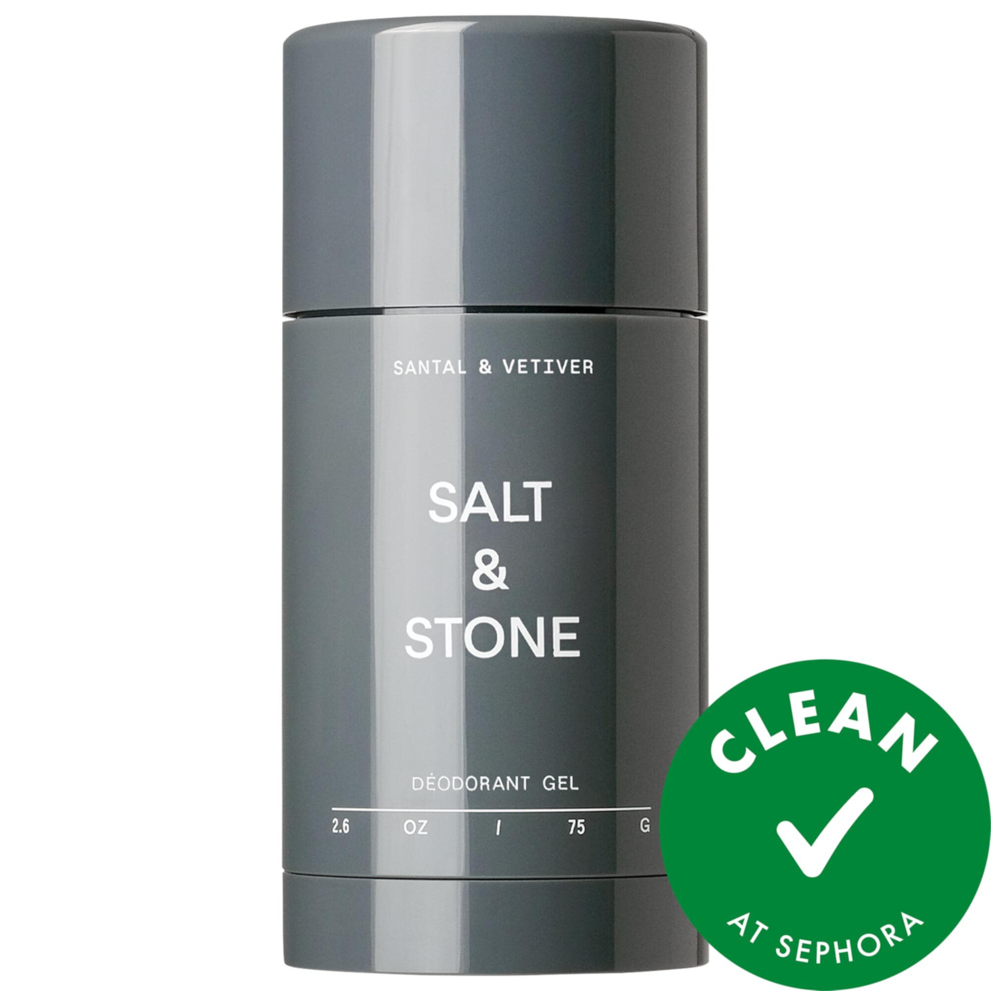 Santal & Vetiver Aluminum-Free Clear Gel Deodorant for Sensitive Skin Salt & Stone