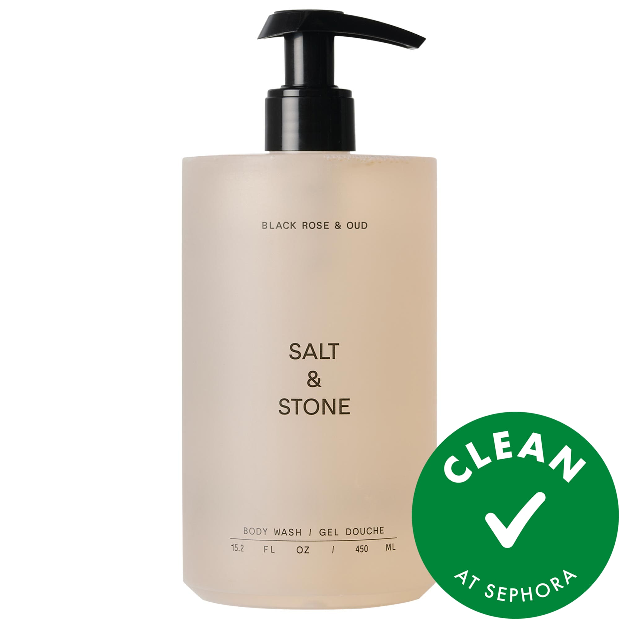 Black Rose & Oud Refillable Body Wash with Niacinamide + Probiotic Salt & Stone