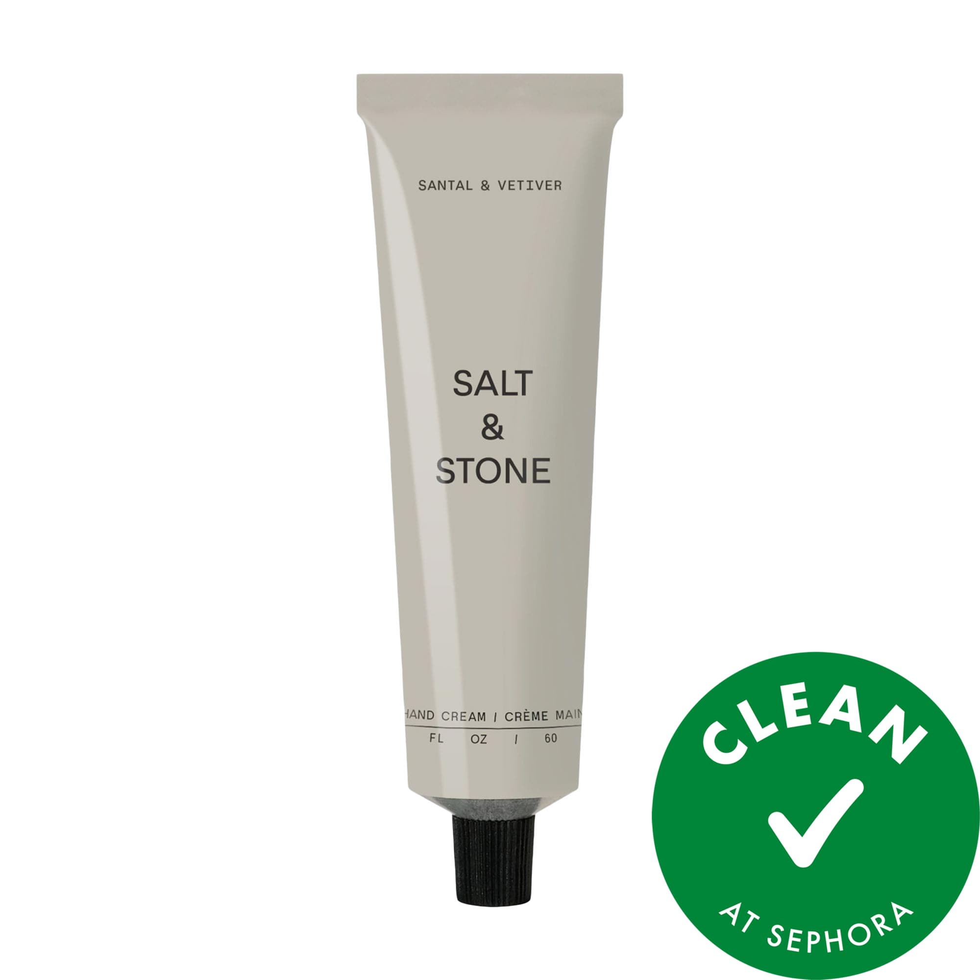 Santal & Vetiver Nourishing Hand Cream with Niacinamide + Seaweed Extract Salt & Stone