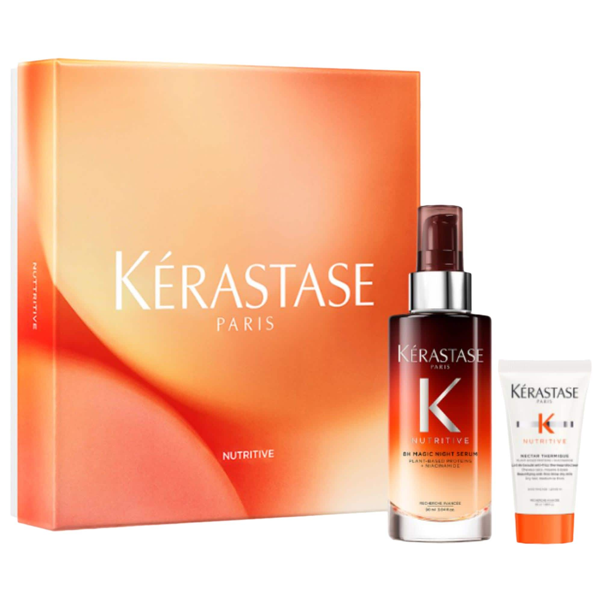 Nutritive 8H Magic night Serum & Heat Protecting Styling Cream Iconic Duo Set KERASTASE