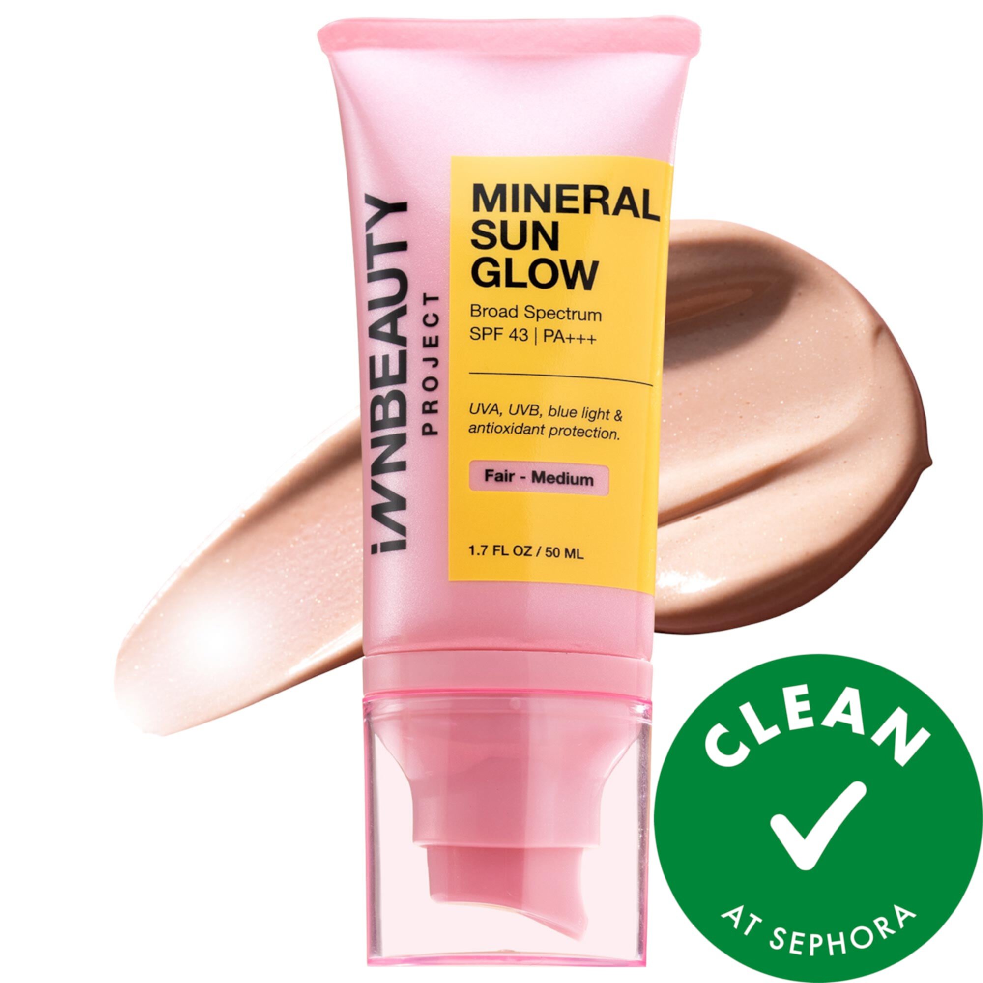 Mineral Sun Glow Broad Spectrum Sunscreen SPF 43 PA +++ with Peptides and Vitamin C INNBEAUTY PROJECT