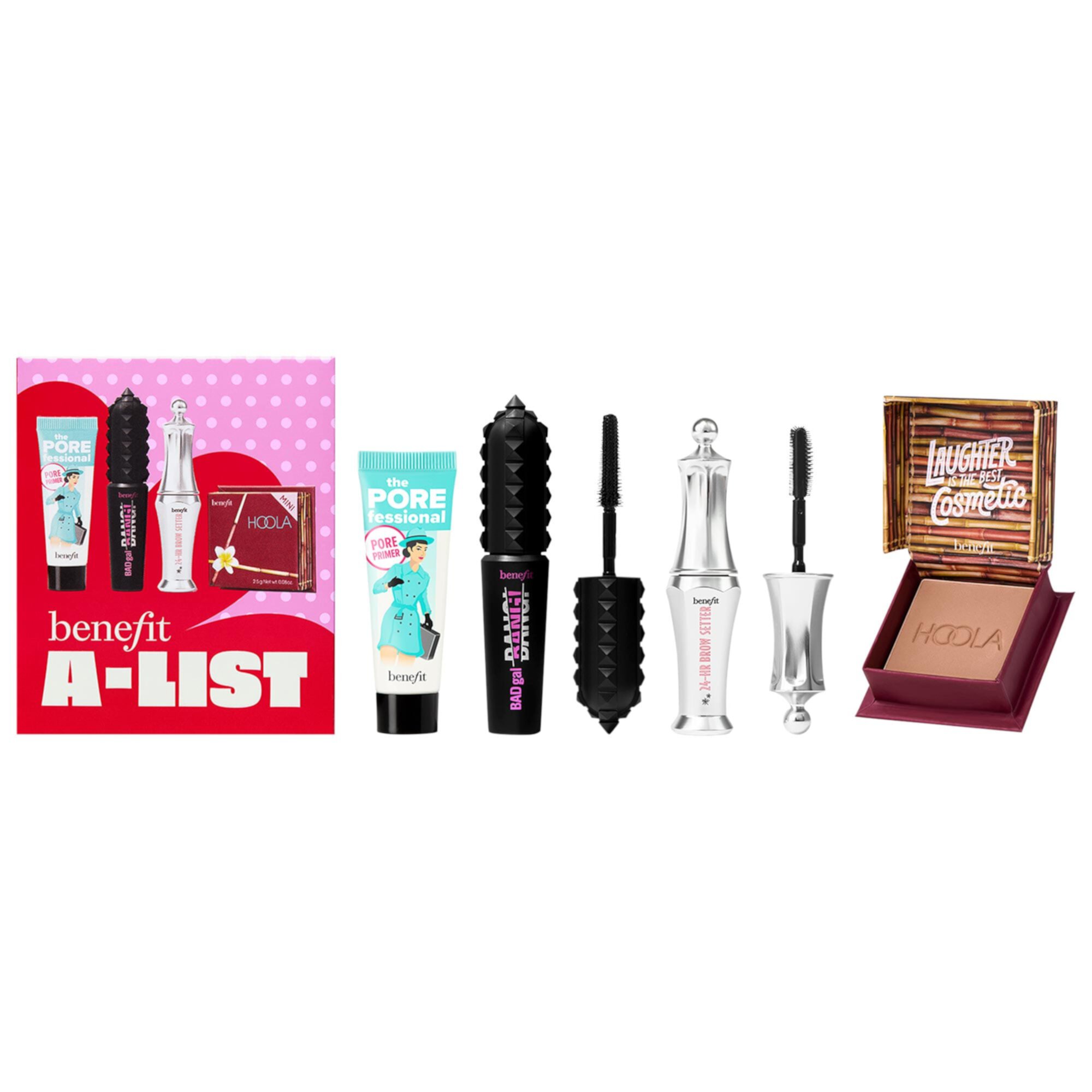 A-List Bestsellers Mini Mascara, Brow Gel, Bronzer, & Primer Set Benefit Cosmetics