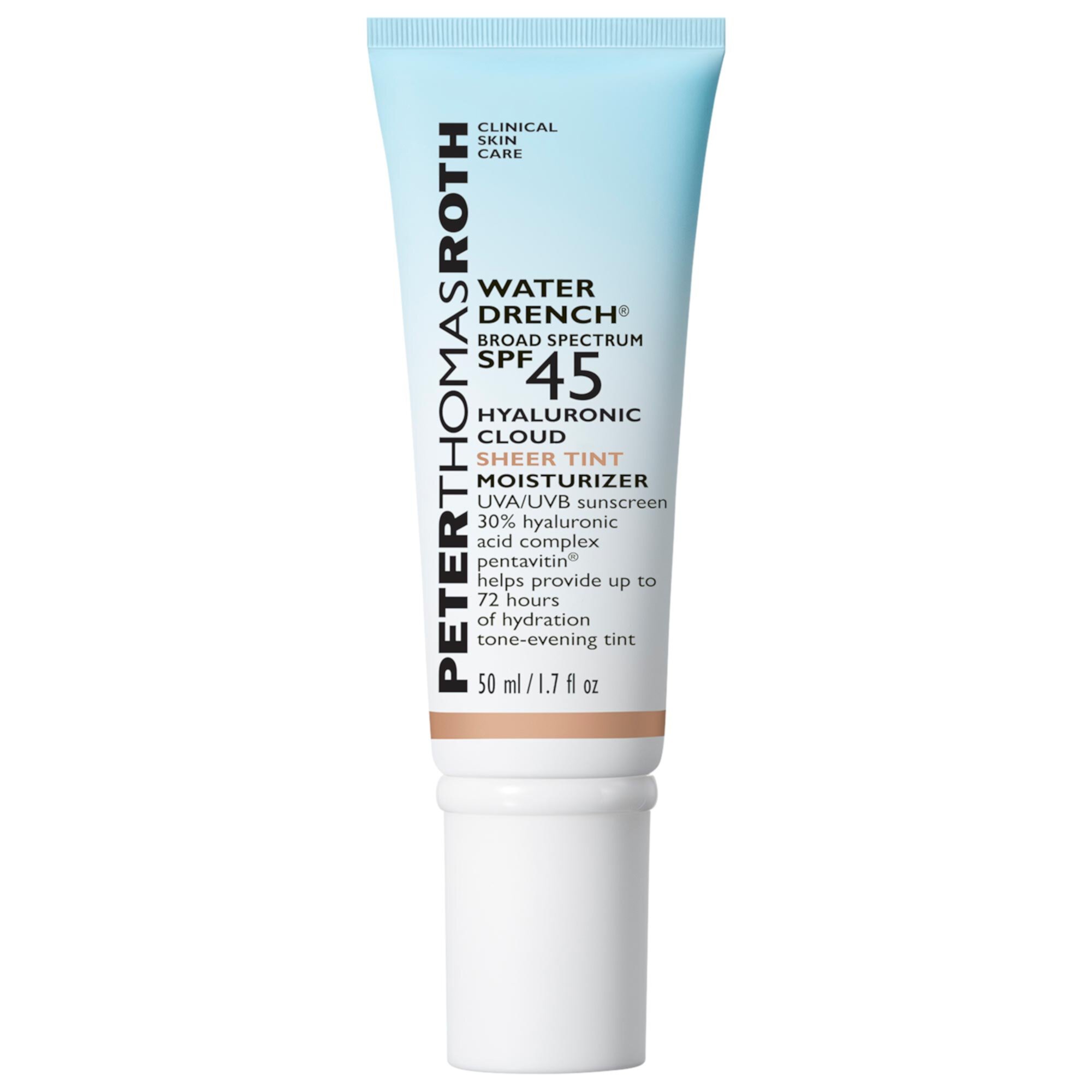 Water Drench® Hyaluronic Cloud Sheer Tint Moisturizer Broad Spectrum Sunscreen SPF 45 Peter Thomas Roth