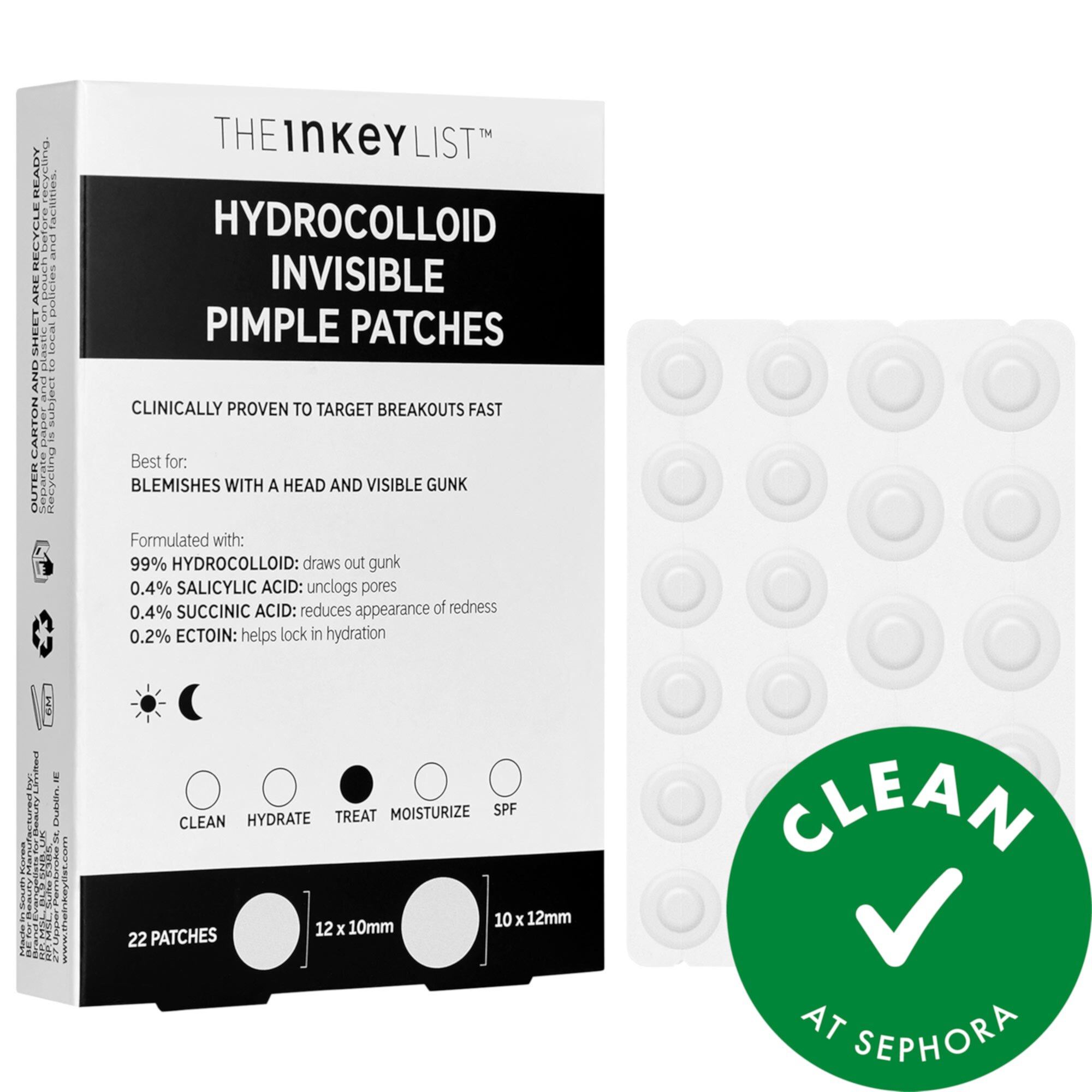 Hydrocolloid Invisible Pimple Patches The INKEY List