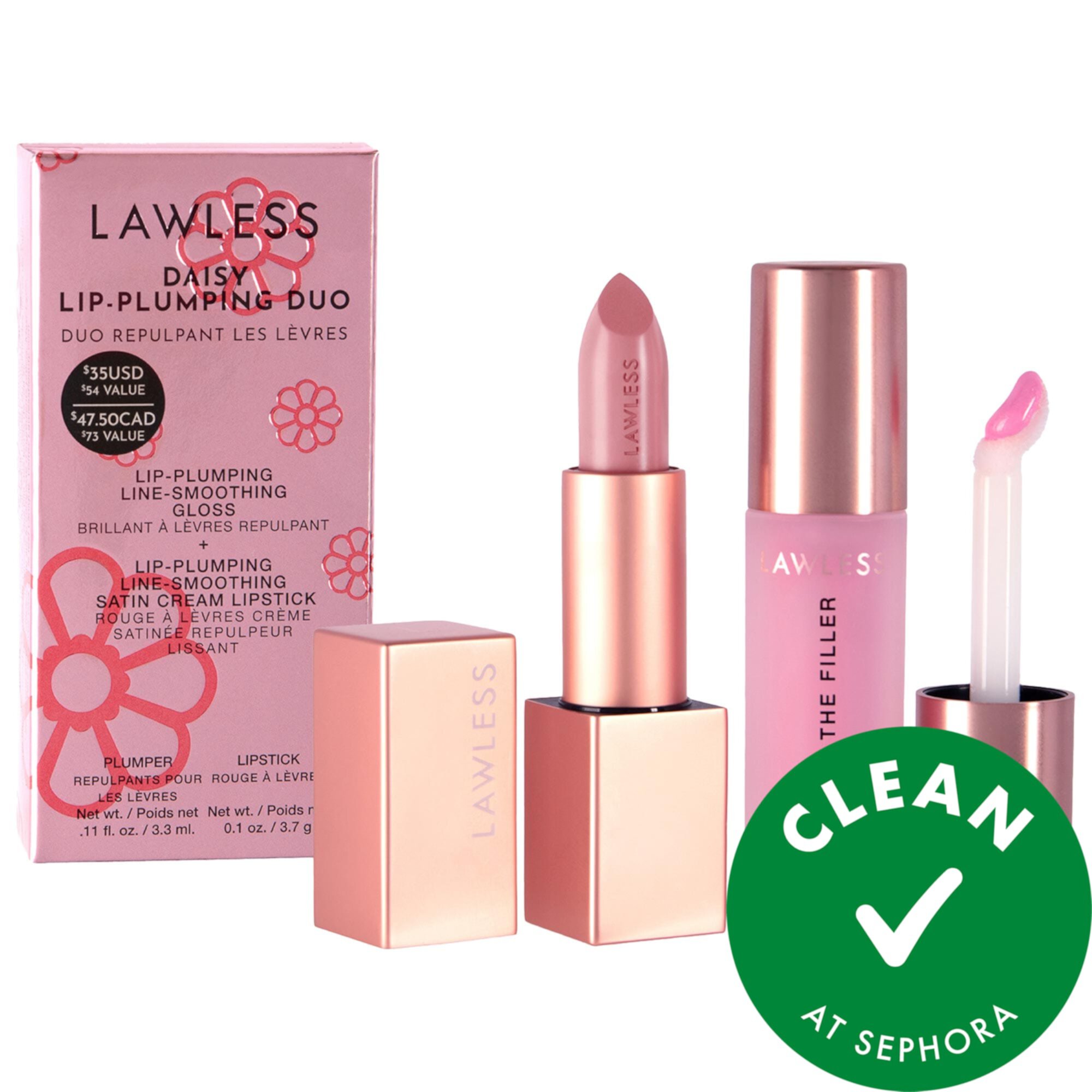 Daisy Plumping Gloss and Lipstick Duo LAWLESS