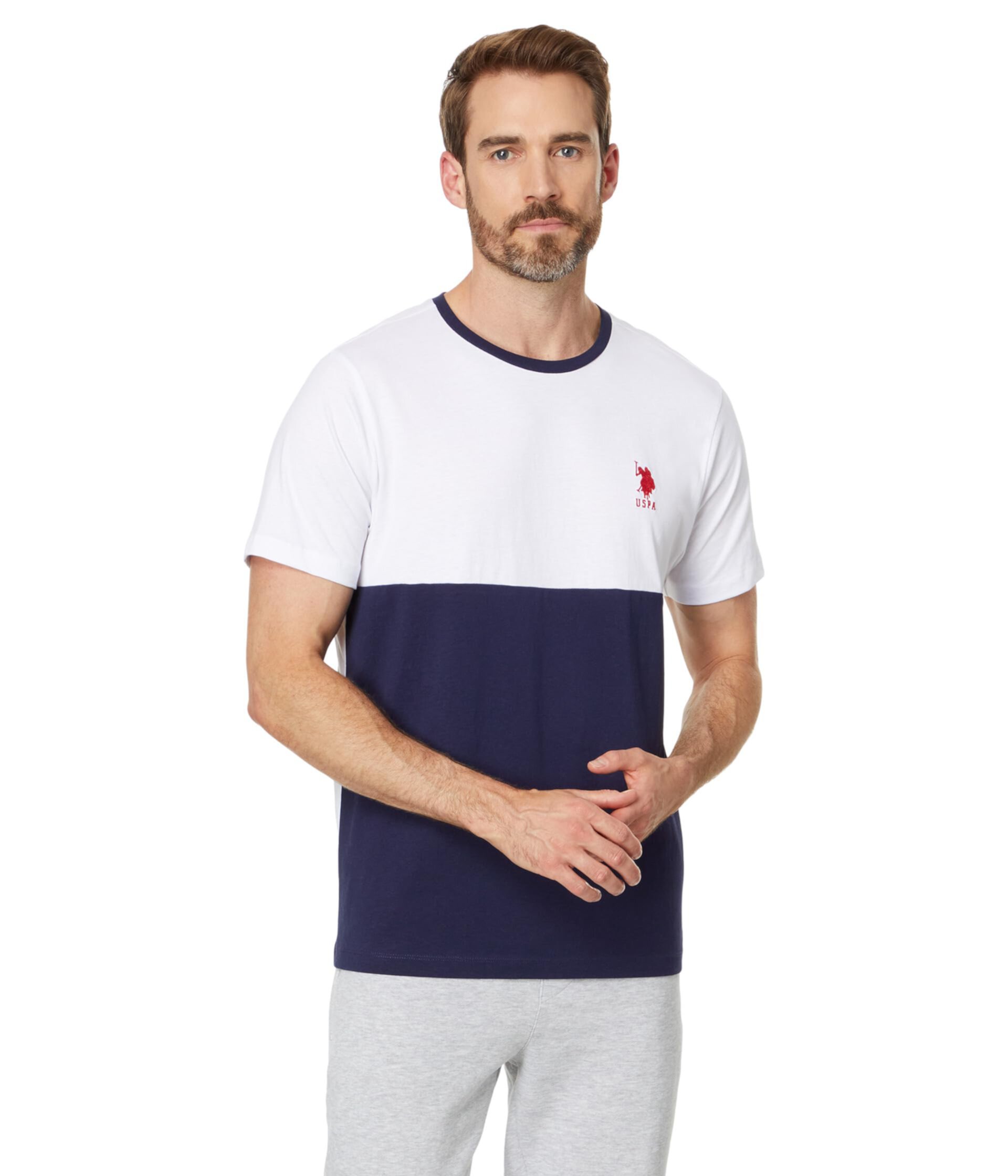 Short Sleeve Colorblock Crew Neck Jersey Tee Shirt U.S. POLO ASSN.