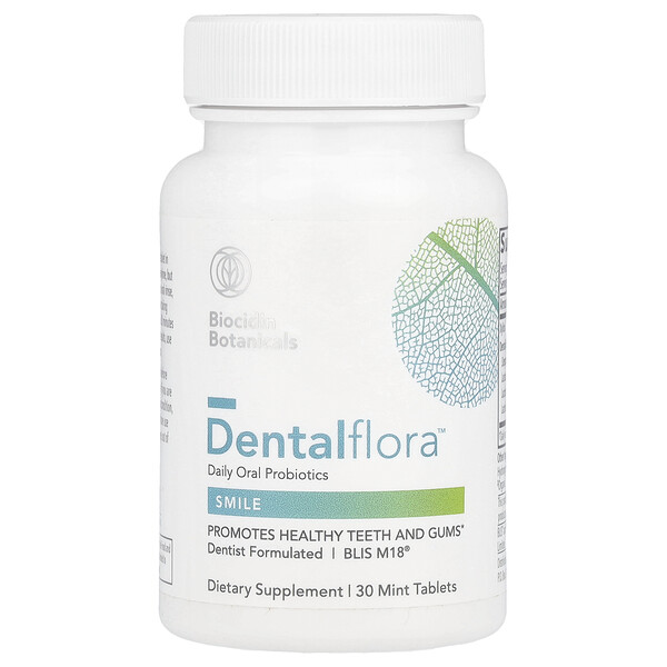 Dentalflora™, Daily Oral Probiotics, 30 Mint Tablets Biocidin Botanicals