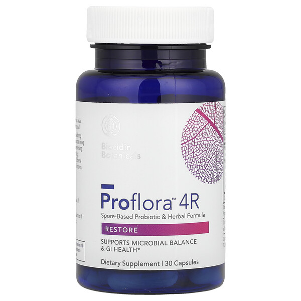 Proflora™ 4R, Spore-Based Probiotic & Herbal Formula, 30 Capsules Biocidin Botanicals
