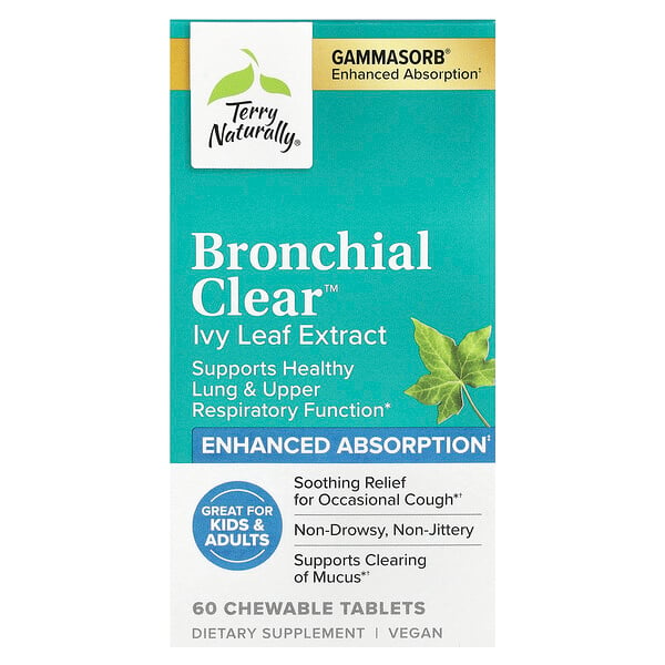 Bronchial Clear™, Ivy Leaf Extract, 60 Chewable Tablets Terry Naturally
