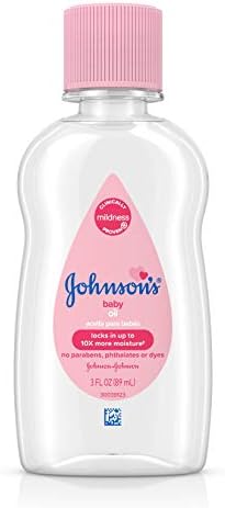 Масло для детей Johnson's Baby Oil, чистое минеральное масло предотвратить потерю влаги, 3 фл. унции Johnson's Baby