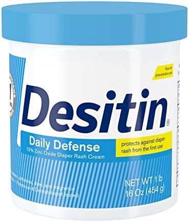 Desitin Daily Defense Baby Diaper Rash Cream with 13% Zinc Oxide, Barrier Cream to Treat, Relieve & Prevent Diaper Rash, Hypoallergenic, Dye-, Phthalate- & Paraben-Free, 16 oz Desitin