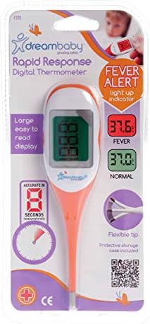 Dreambaby Rapid Response Digital Thermometer with Fever Alert, Orange Dreambaby