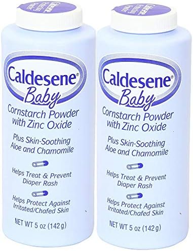 Caldesene Cornstarch Baby Powder with Zinc Oxide, Talc-Free Baby Powder, 5 Oz (2 Pack) Caldesene