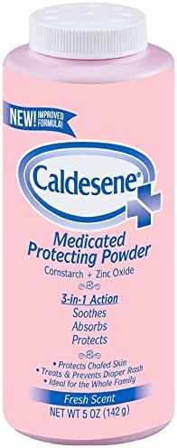 Caldesene Medicated Protecting Powder with Zinc Oxide & Cornstarch-Talc Free, 5 Ounce (2 Pack) Caldesene