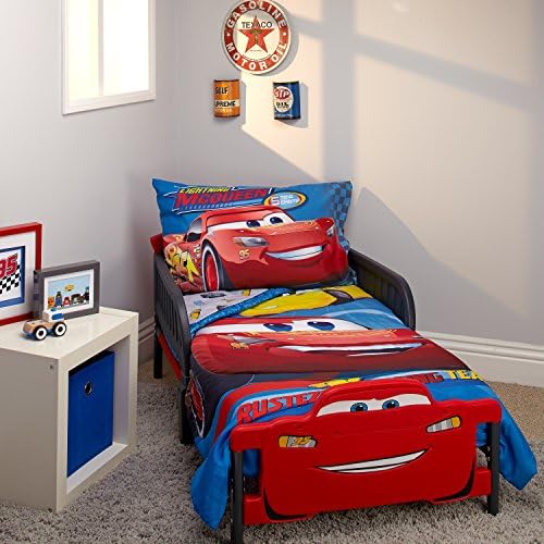 Marvel Avengers Team Blue, Red, and Green Hulk, Captain America, Iron Man, and Thor 4 Piece Toddler Bed Set - Comforter, Fitted Bottom Sheet, Flat Top Sheet, and Reversible Pillowcase Disney