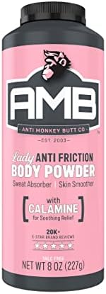 Anti Monkey Butt Body Powder for Women, Talc Free Anti Chafing and Sweat Absorbing Powder with Clamine, Hypoallergenic Formula, 8 oz Anti Monkey Butt