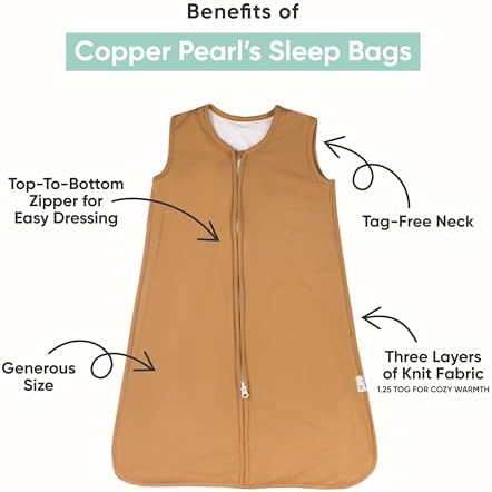 Copper Pearl Sleep Sack: Warm and Cozy Baby Bag in a Variety of Trendy Designs, Safe Alternative to Blankets, Sleeveless Baby Sleep Sack Swaddle Sizes Newborn to 24 Months - Autumn COPPER PEARL