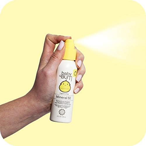 Sun Bum Baby Bum SPF 50 Sunscreen Spray | Mineral UVA/UVB Face and Body Protection for Sensitive Skin | Fragrance Free | Travel Size | 3 FL OZ Sun Bum