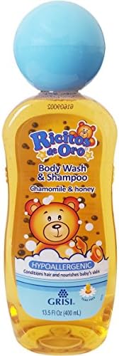 Ricitos de Oro 2-in-1 Baby Hair and Body Wash, Hypoallergenic Tear Free Body Wash and Shampoo with Chamomile and Honey, Cleansing Formula for Babies, 2-Pack of 13.5 FL Oz Each, 2 Bottles. Ricitos de Oro