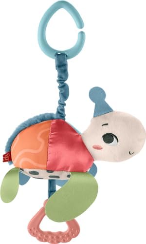 FISHER-PRICE BABY Stroller Toy Planet Friends Sea Me Bounce Turtle with Teether, Bouncing Motion & Sounds for Newborns Fisher-Price