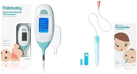 Frida Baby Quick-Read Digital Rectal Thermometer & Baby Nasal Aspirator NoseFrida The Snotsucker by Frida Baby (Color - Clear)(Packaging May Vary) Frida Baby