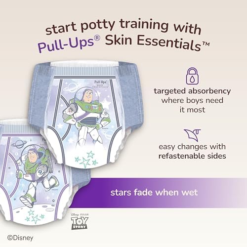 Pull-Ups Boys' Skin Essentials Potty Training Pants, Training Underwear, 2T-3T (16-34 lbs), 18 Ct Pull-Ups