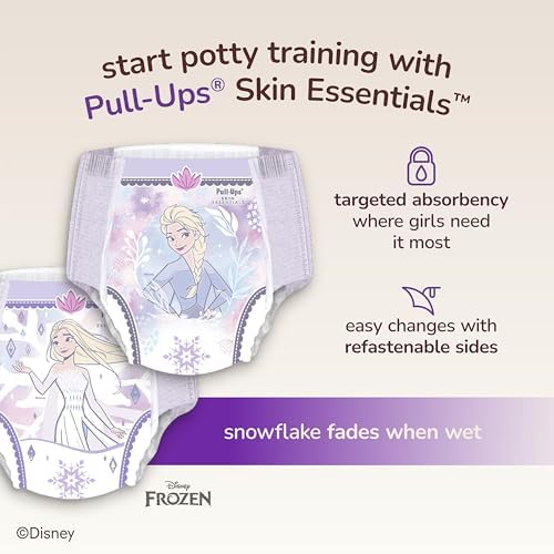 Pull-Ups Girls' Skin Essentials Potty Training Pants, Training Underwear, 2T-3T (16-34 lbs), 18 Ct Pull-Ups