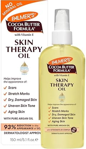 Palmer's Cocoa Butter Formula Skin Therapy Moisturizing Body Oil with Vitamin E & Pure Argan Oil, Deep Body Moisturizer for Dry, Damaged Skin, Scars or Stretch Marks, 2 Ounces Palmer's