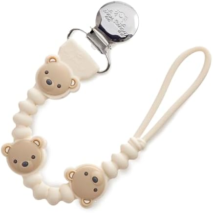 Пустышка Itzy Ritzy Silicone Pacifier Clip с зажимом, 100% пищевой силикон, одинарный дизайн, медвежонок Itzy Ritzy