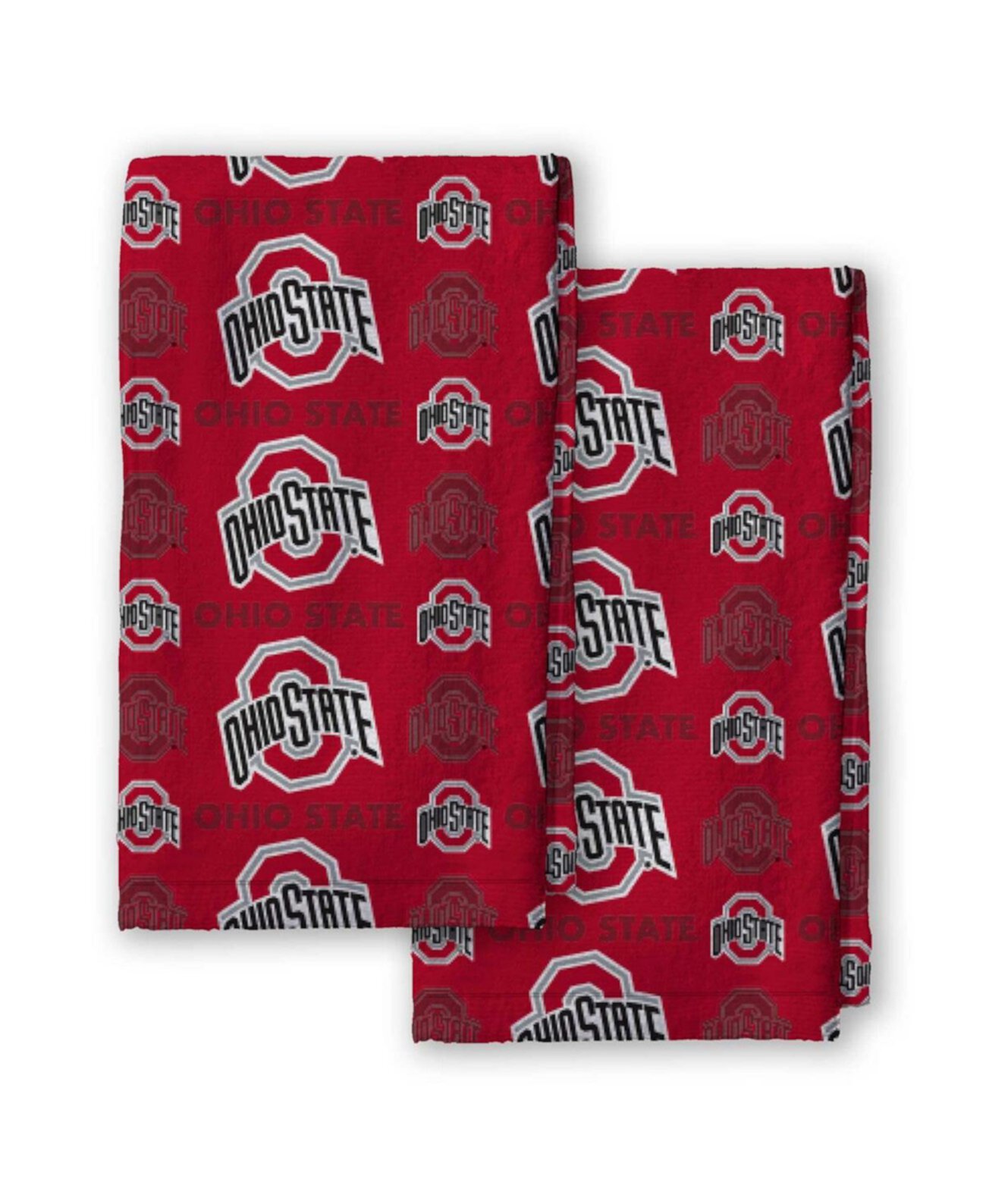 Ohio State Buckeyes 2-Pack Repeat Logo Dish Towel Set Pegasus Home Fashions