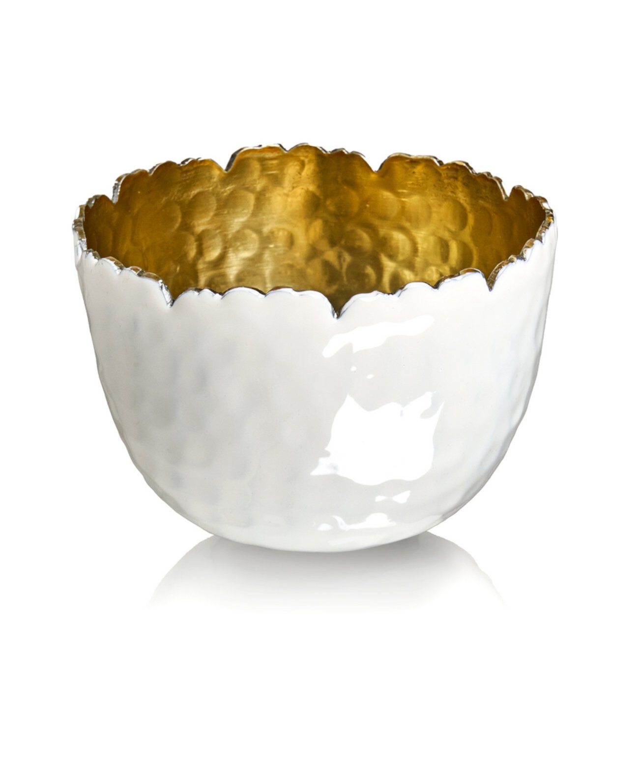 Signature Collection Enamel Gold-Tone Stainless Snack Bowl Godinger