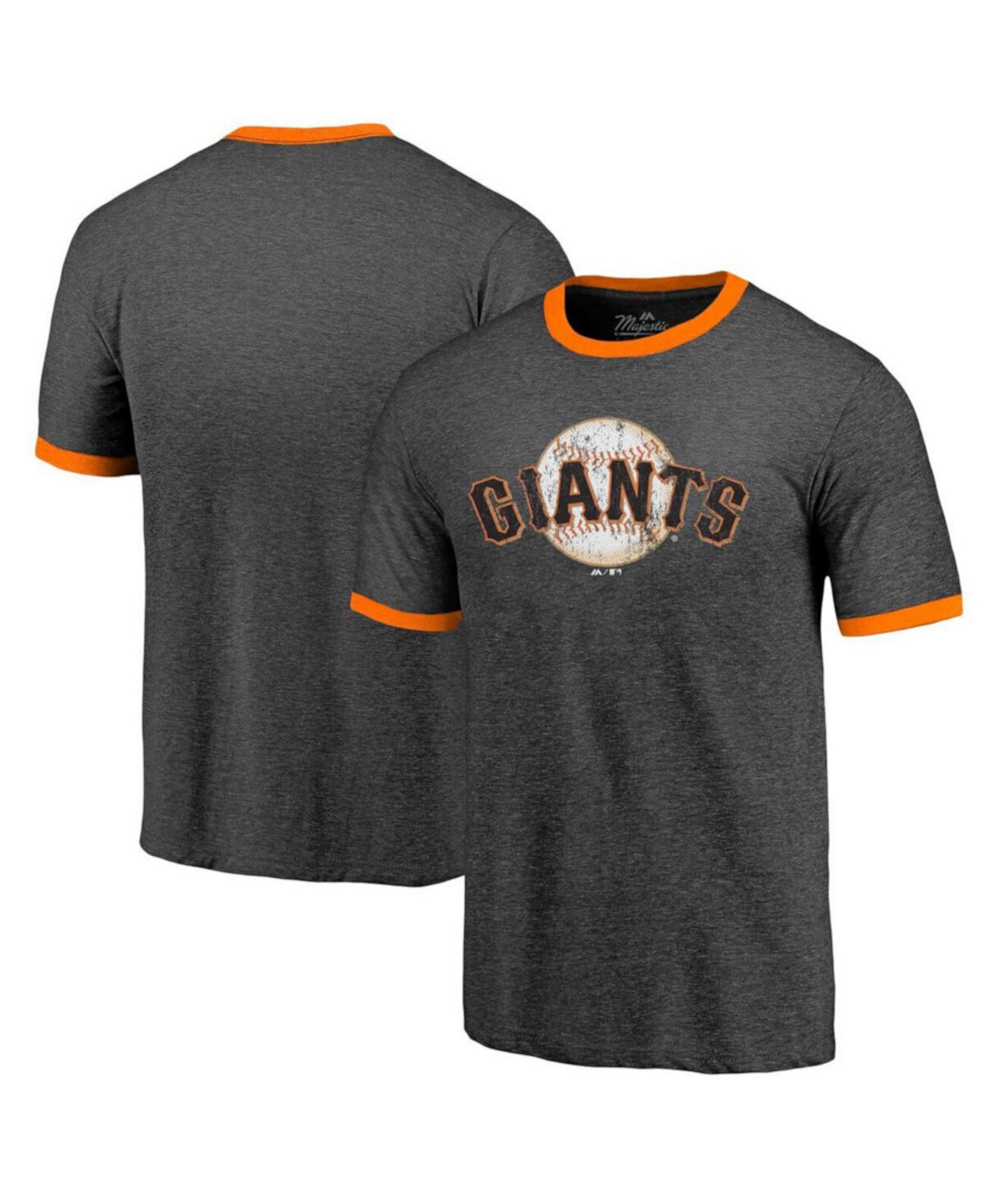 Женская чёрная трикотажная футболка Ringer San Francisco Giants с короткими рукавами от Majestic Majestic