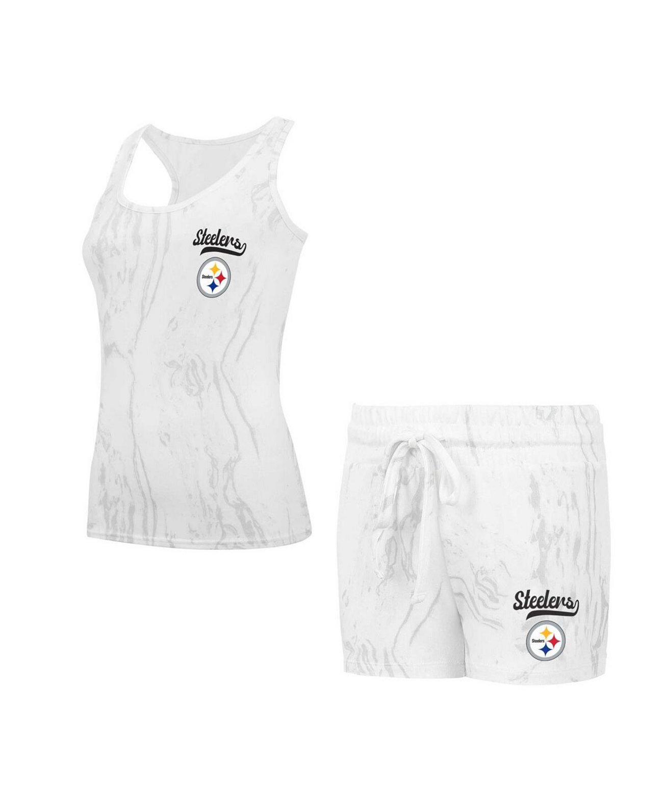 Женская пижама Pittsburgh Steelers с топом и шортами, 94% полиэстер Concepts Sport