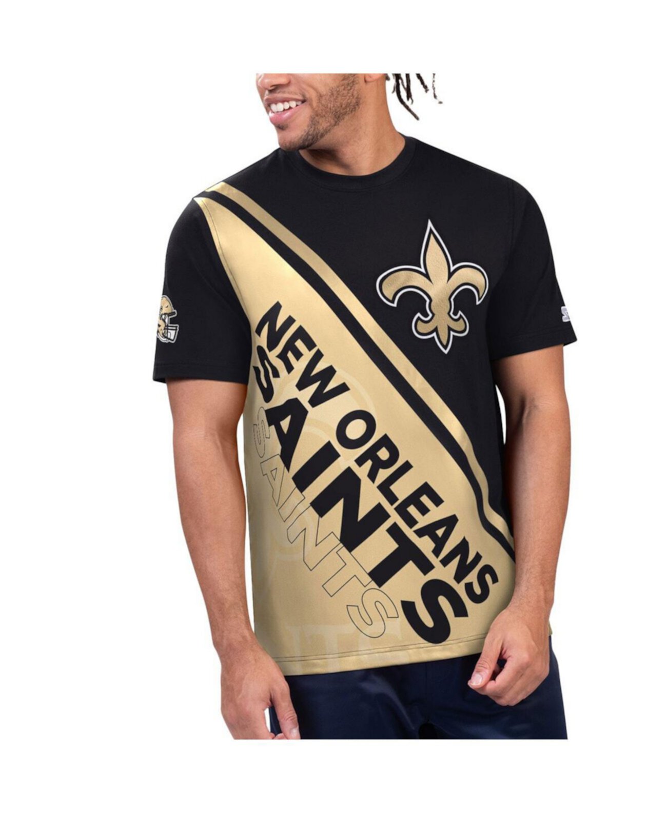 Мужская Джерси Starter Finish Line Extreme Black/Gold New Orleans Saints Starter