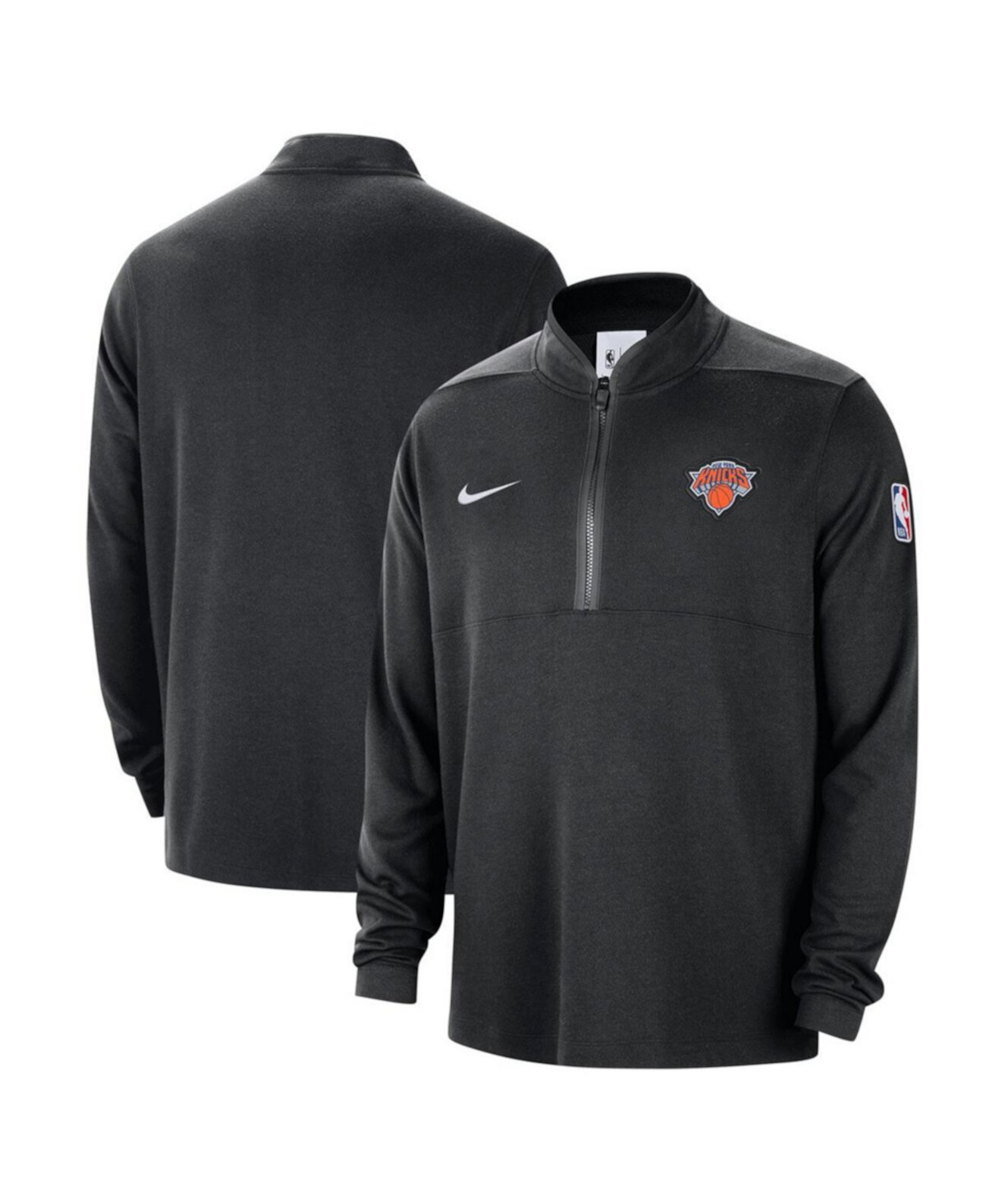 Мужская черная куртка New York Knicks 2024/25 Courtside Half-Zip от Nike с технологией Dri-FIT Nike