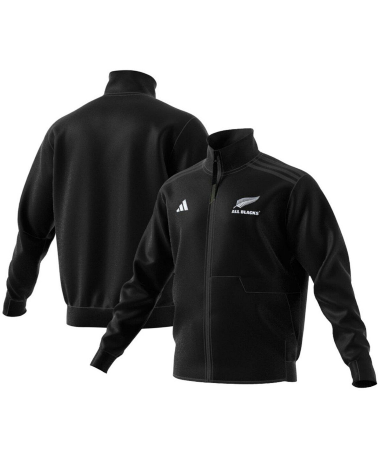 Мужская черная олимпийка Adidas New Zealand Rugby 2024/25 с полноразъемной молнией Adidas