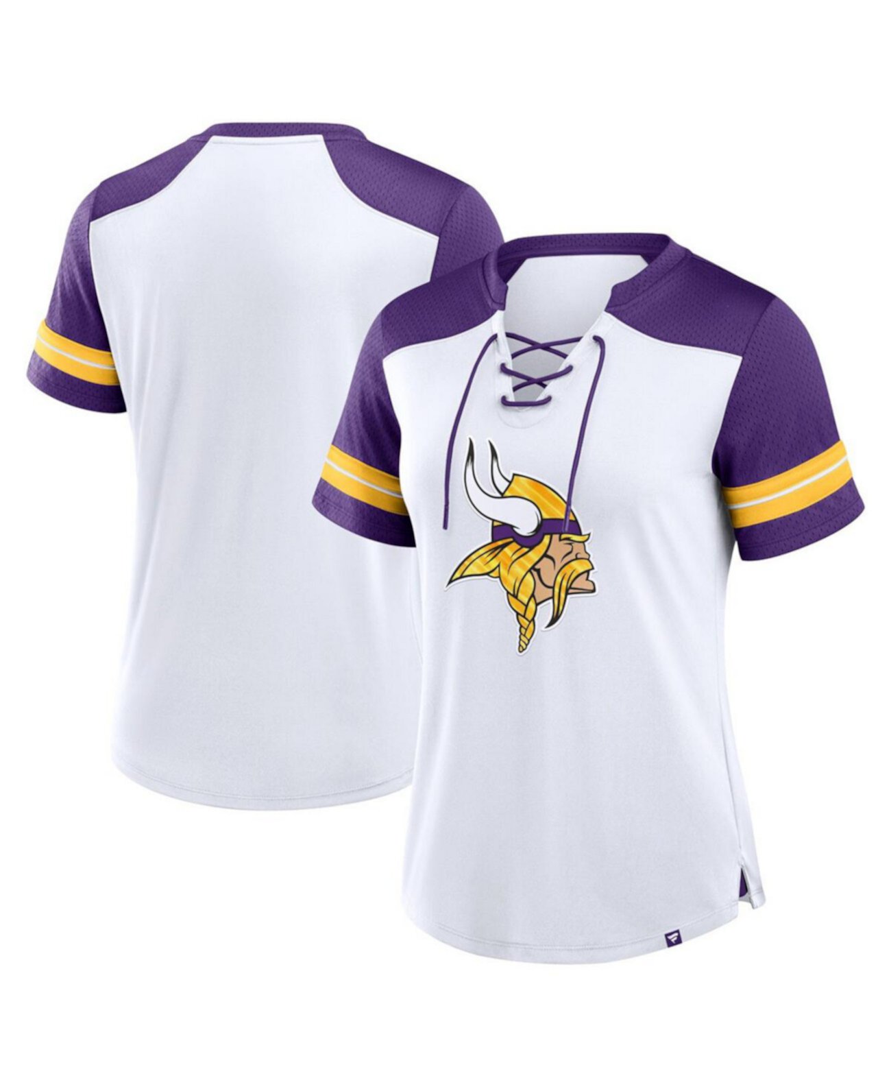 Женская футболка Minnesota Vikings с кружевной отделкой и блестящими элементами Fanatics