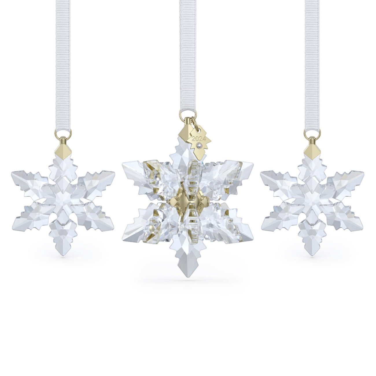 2024 Crystal Snowflake Ornament 3-Pc. Set Swarovski