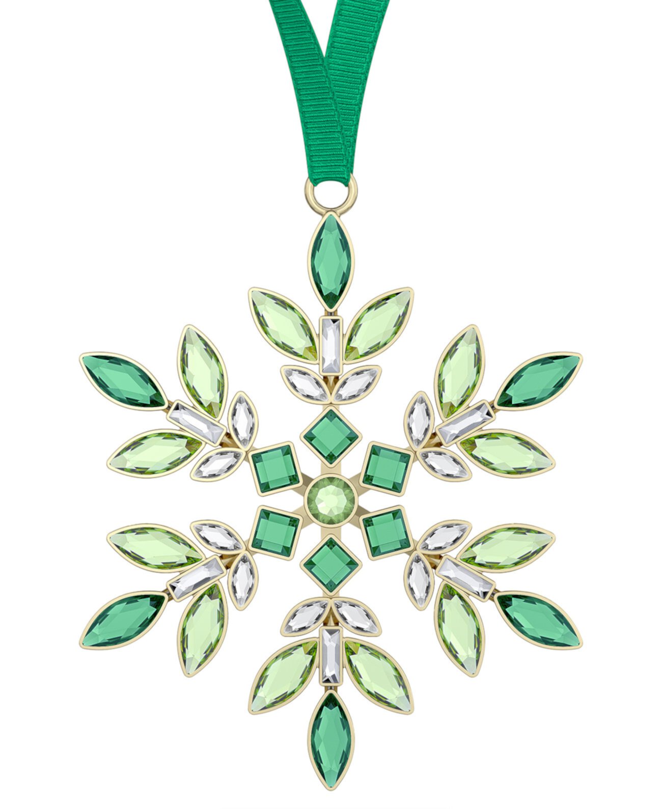 Green Crystal Hanging Snowflake Ornament Swarovski