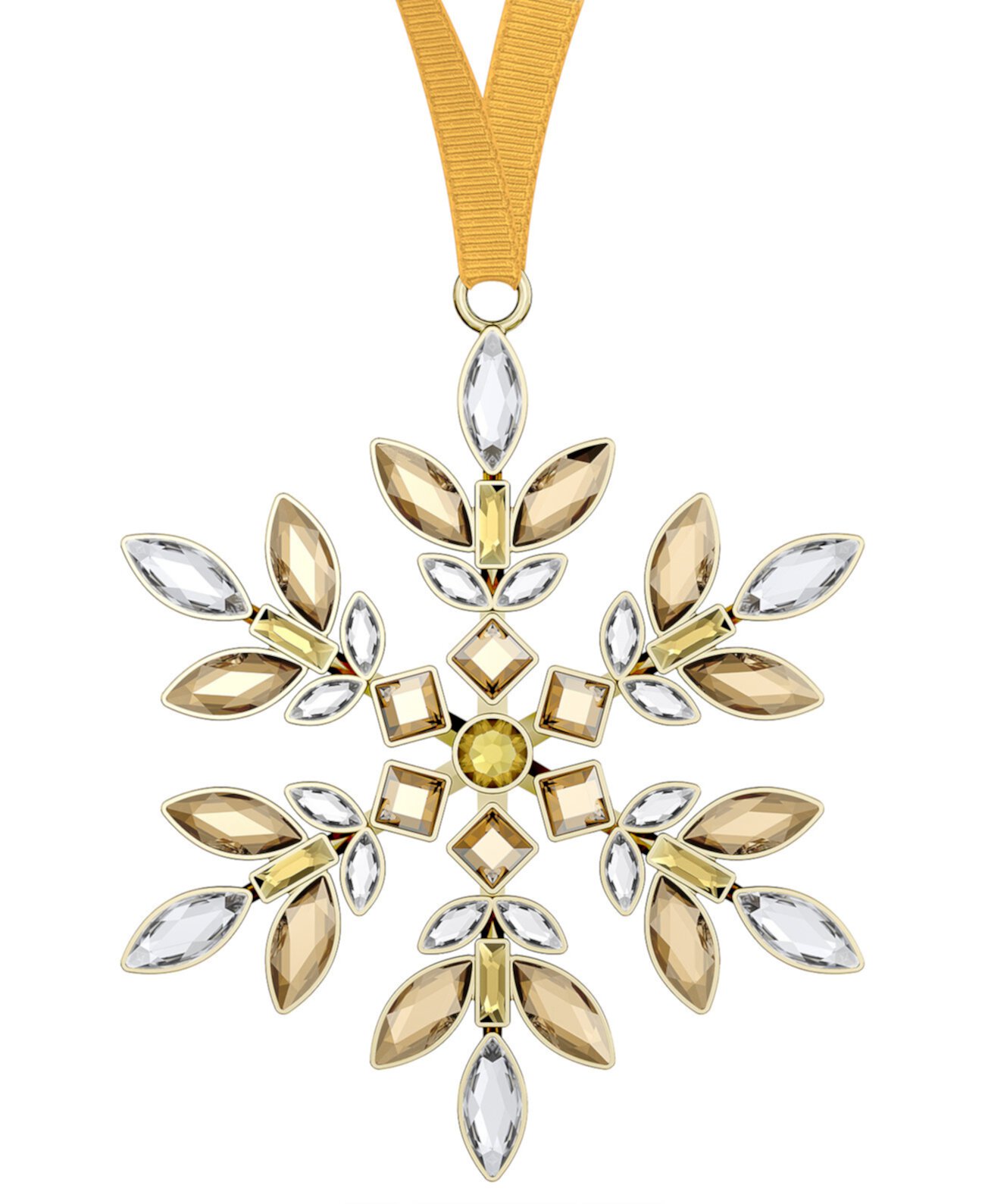 Gold Tone Crystal Hanging Snowflake Ornament Swarovski