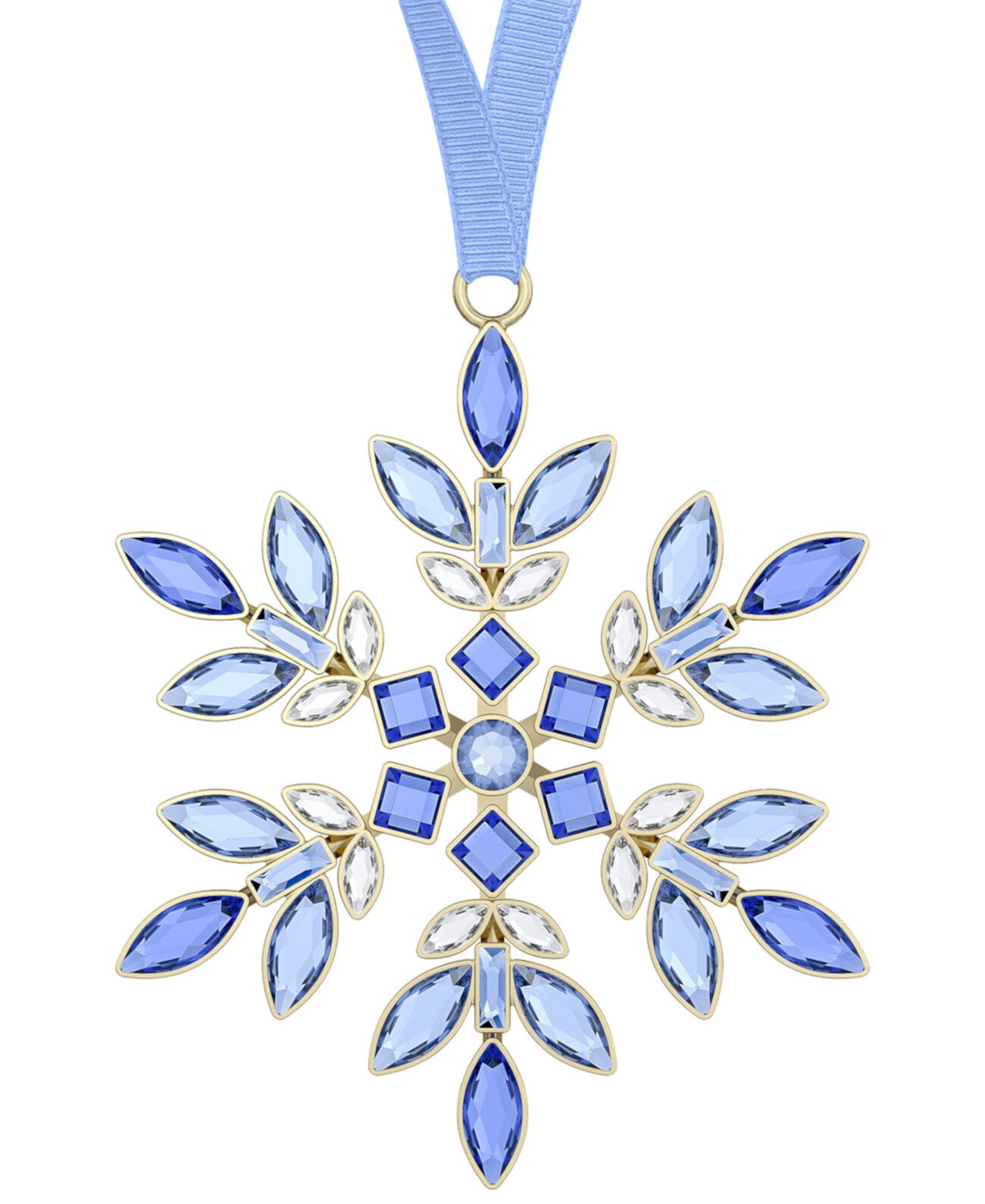 Blue Crystal Hanging Snowflake Ornament Swarovski